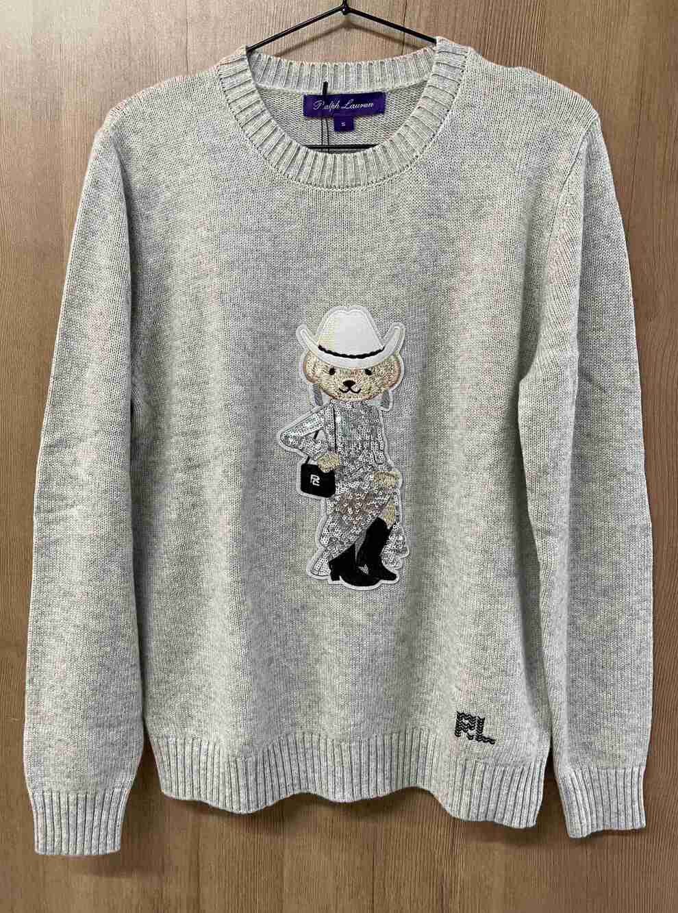 Polo Ralph Lauren Western Cowgirl Polo Bear Crewneck Knit Sweater